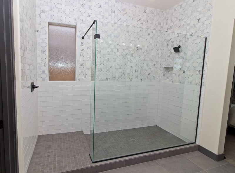Textured Tile Accents in Shower